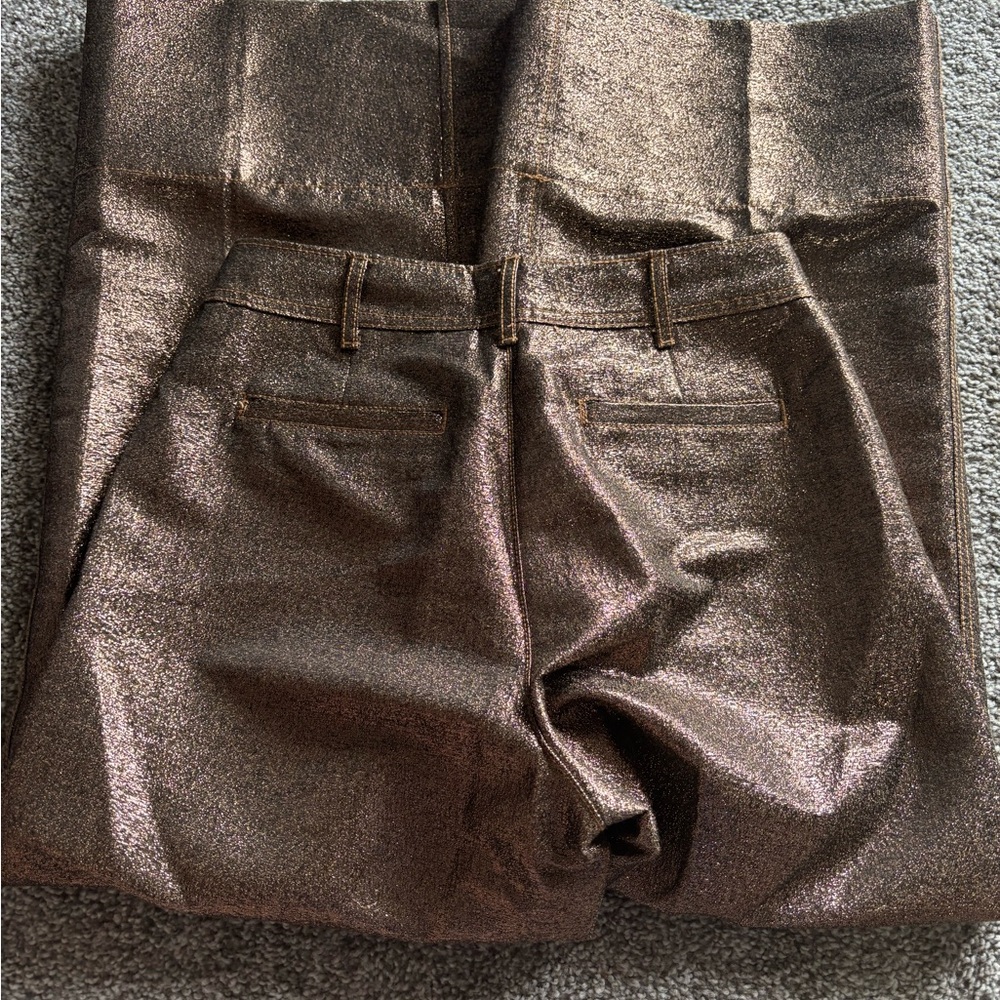Madewell Metallic Bronze Cropped Pants - Picture 7 of 8